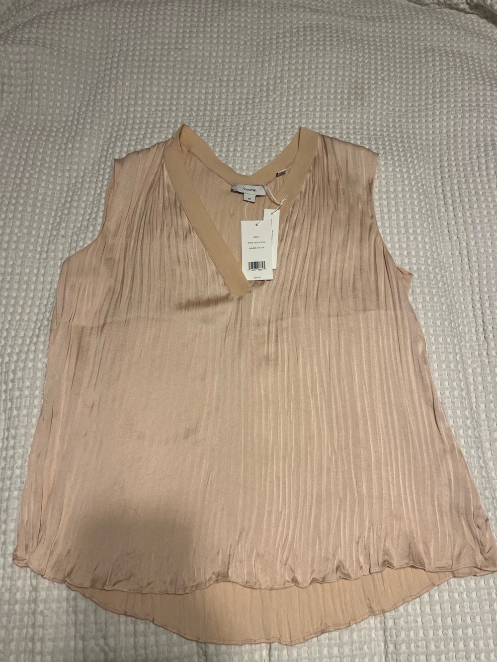 Vince Pleated Sleeveless Tank - Blush Pink